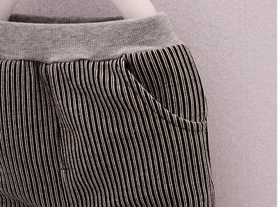 spring and autumn new boys and girls zipper striped trousers suit children's suit